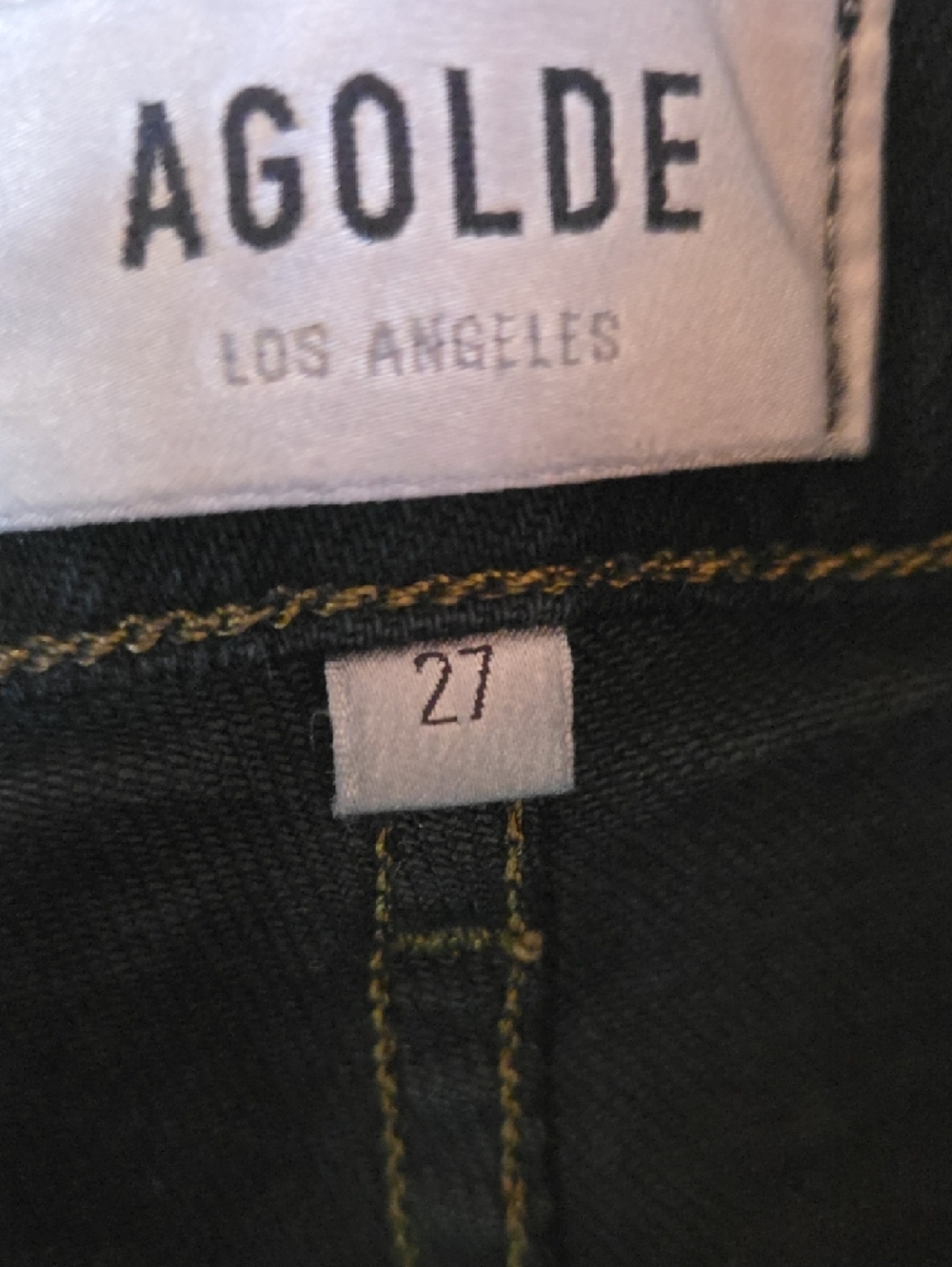NWT $220 AGOLDE FREYA HIGH RISE SLIM JEANS IN BLACK SIZE W27 - Picture 9 of 11